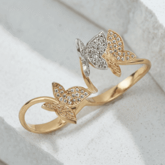 Anillo Doble Mariposa | Talla 8 | 8.30gr