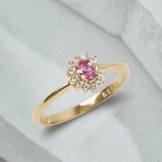 Anillo flor rosa | 2.41gr | Talla 7